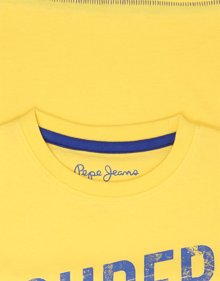 Pepe Jeans Boys Graphic Print Gold T-Shirt